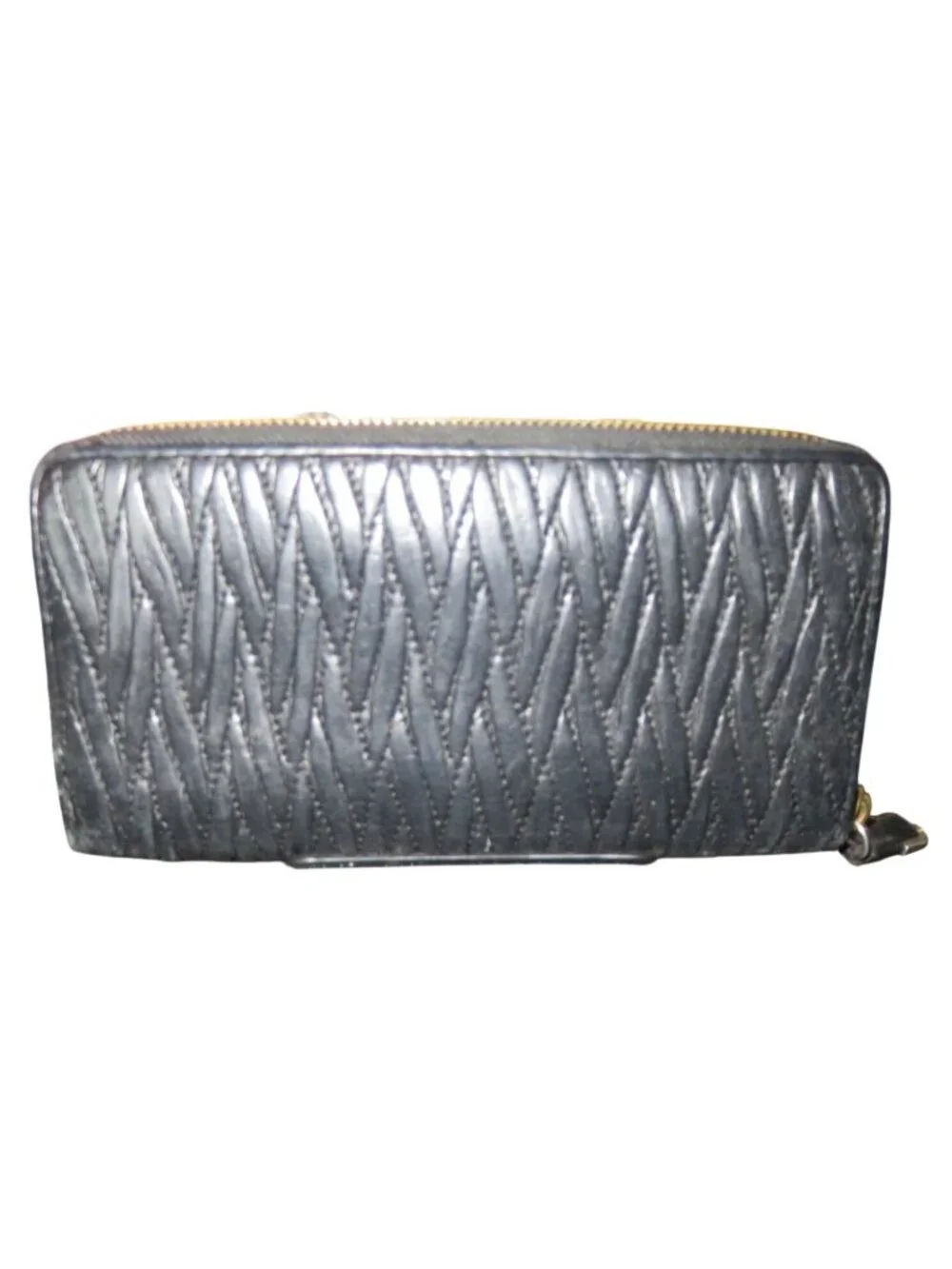 Coach Black Quilted Leather Zip Around Accordion Continental Long Wallet